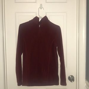 Lands End Maroon Fleece Jacket